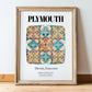 Plymouth, England – Travel Destination Art, in wooden frame leaning on the floor