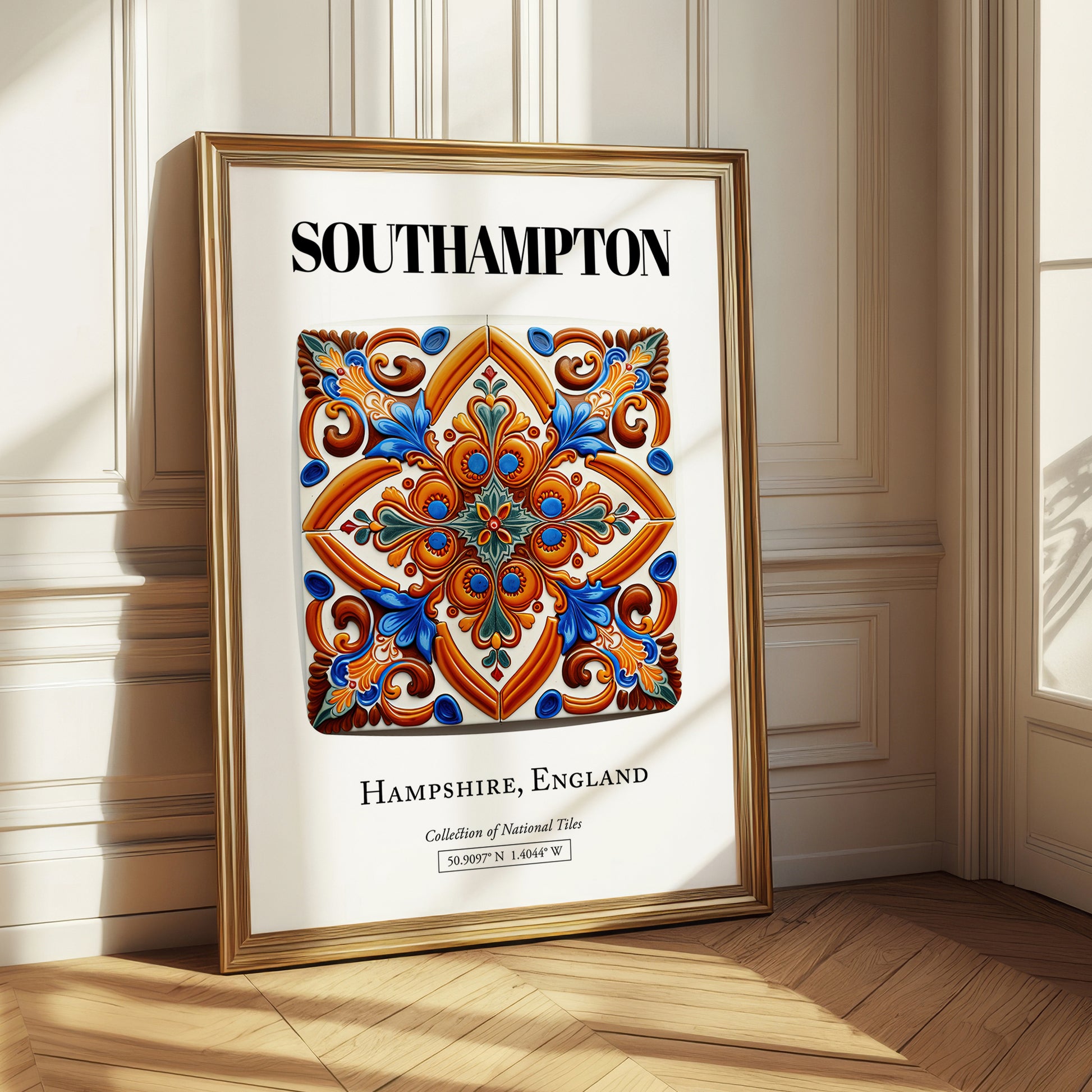 Southampton, England – Minimalist Travel Print, styled in a charming Paris street view