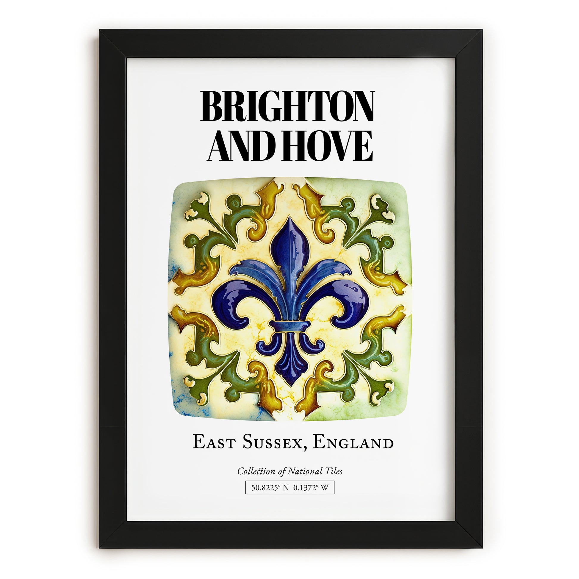 Brighton And Hove, England – Travel Poster, in sleek black frame