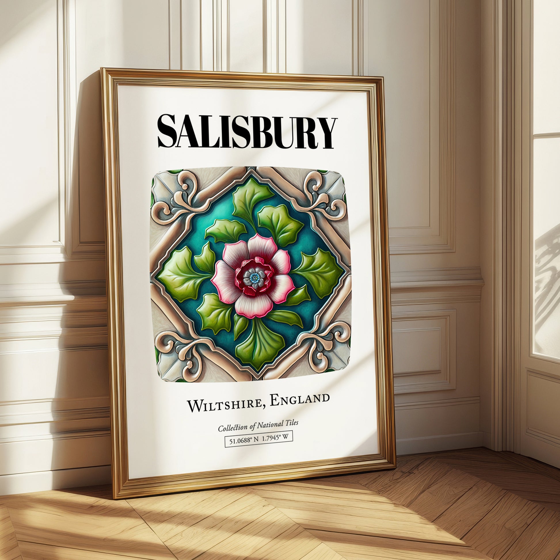 Salisbury, England – Travel Poster, styled in a charming Paris street view