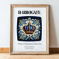 Harrogate, England – Travel Wall Decor, in wooden frame leaning on the floor