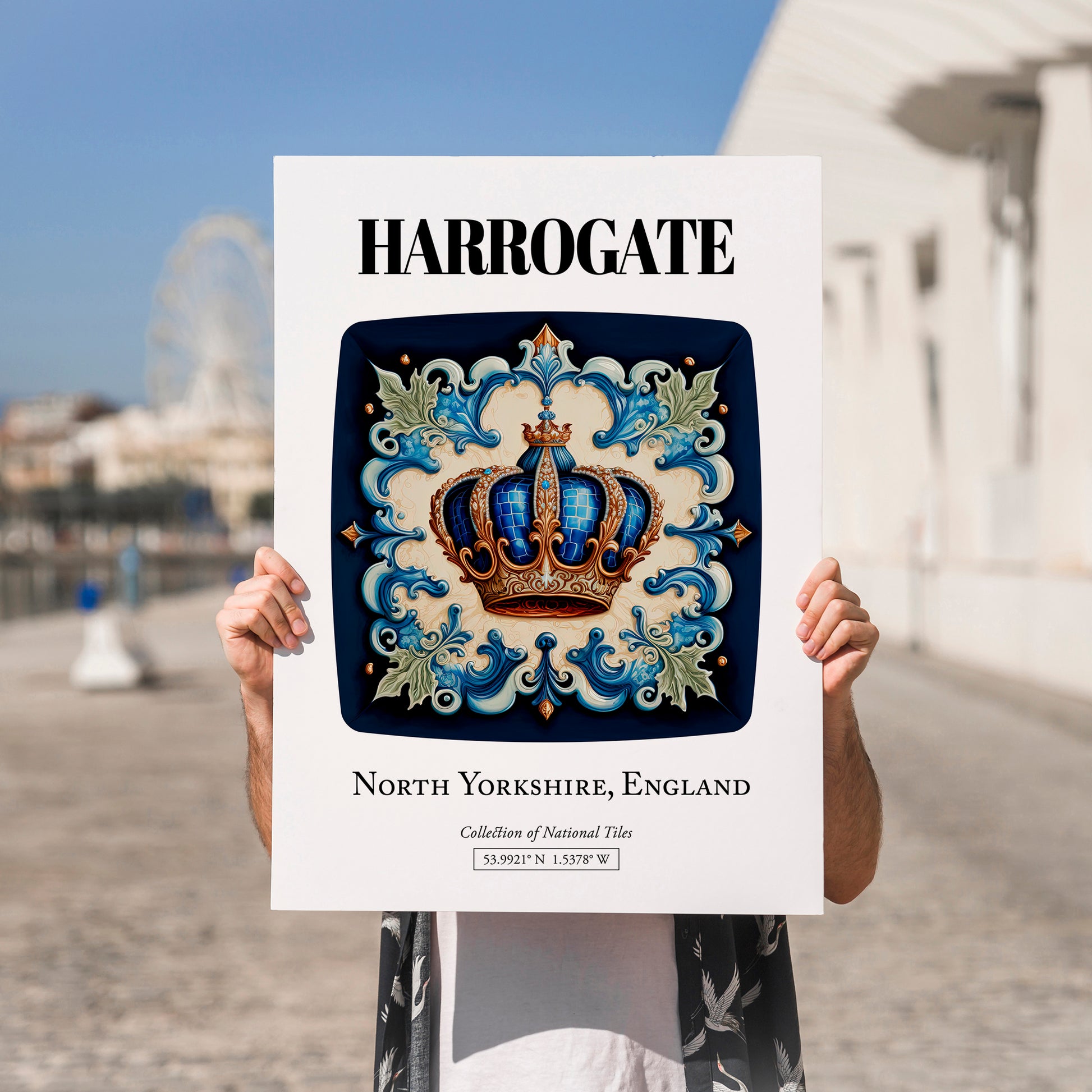 Harrogate, England – Travel Wall Decor, no-text version framed in wood