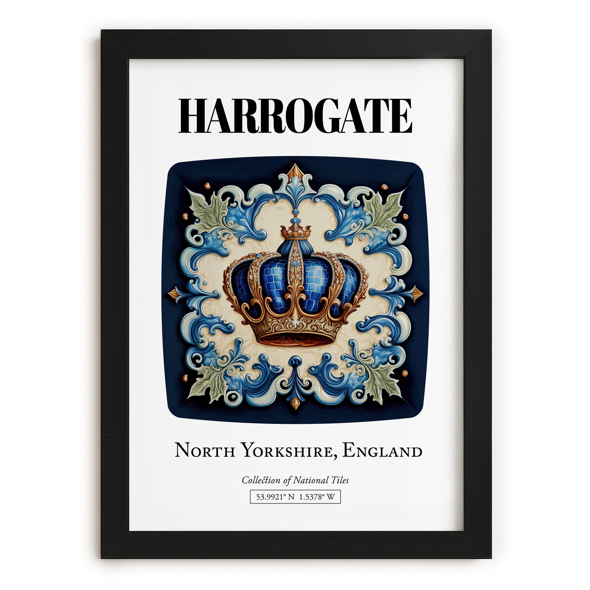 Harrogate, England – Travel Wall Decor, in sleek black frame