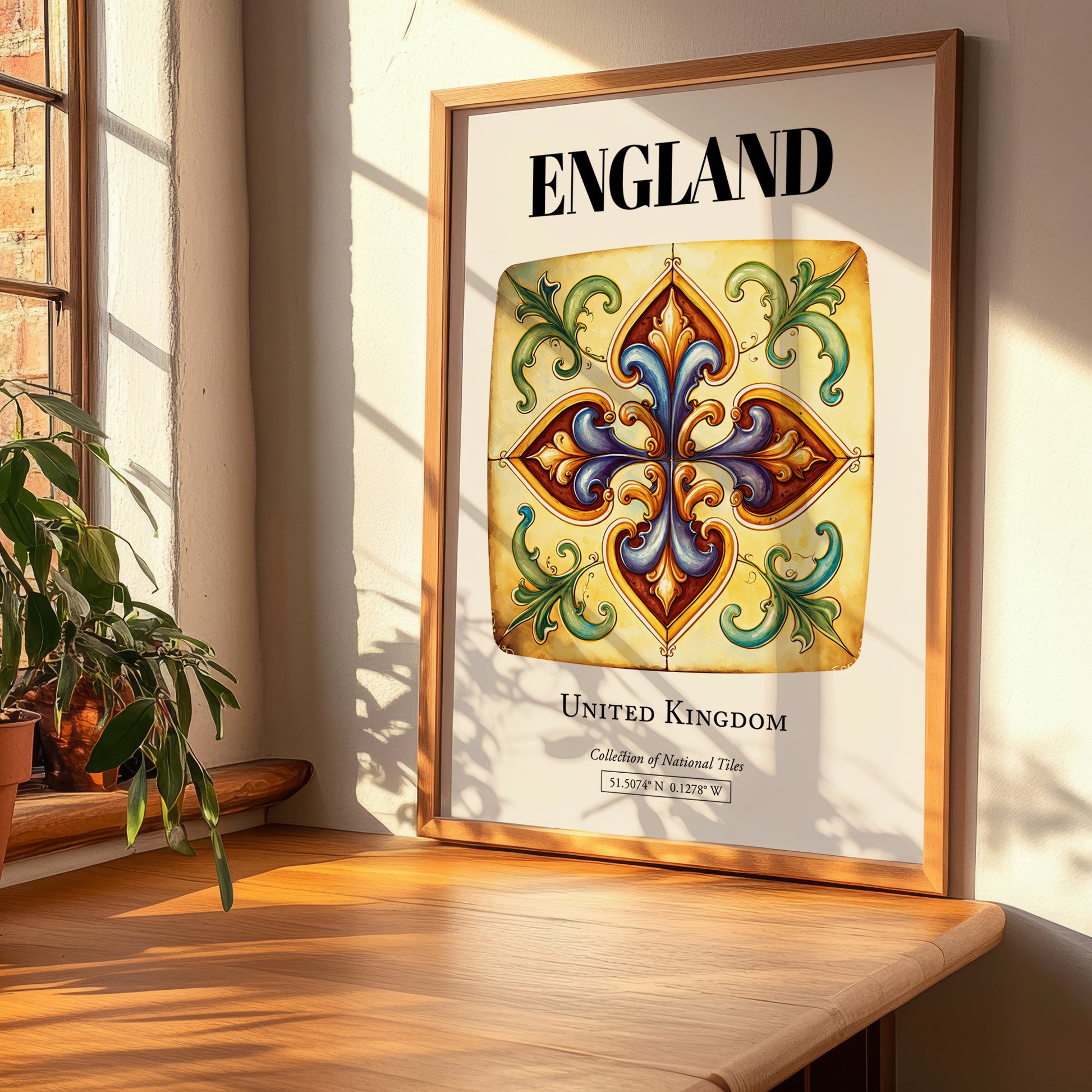 England, The United Kingdom – Tourist Destination Poster, clean layout with no caption