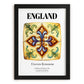 England, The United Kingdom – Tourist Destination Poster, in sleek black frame