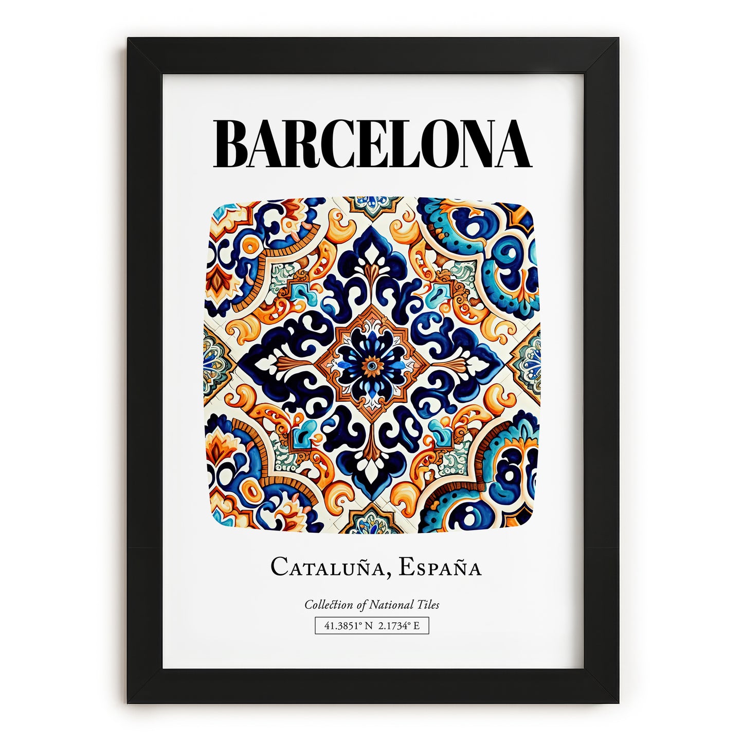 Barcelona, Spain – Travel Print, in sleek black frame
