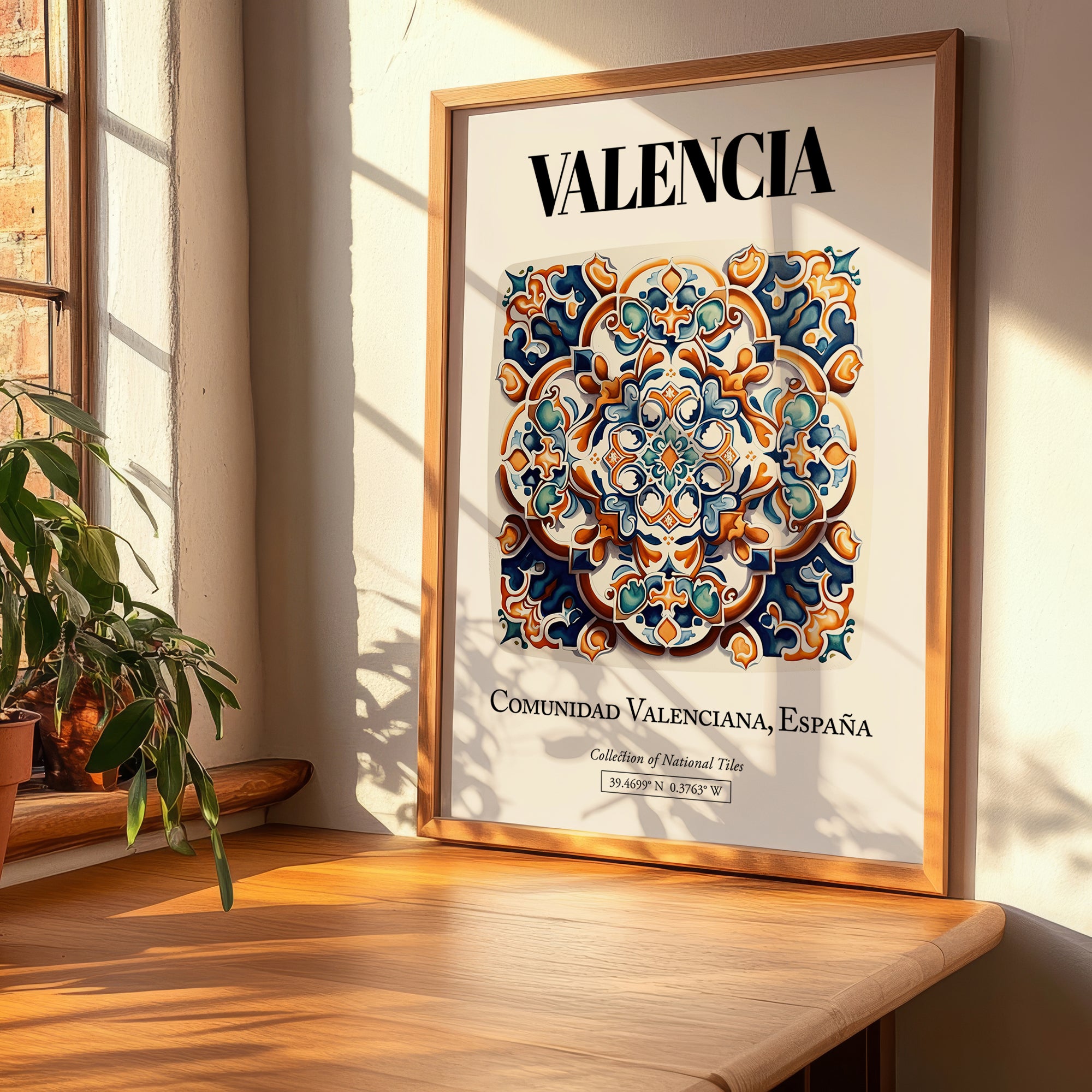 Valencia, Spain – Cityscape Wall Art, clean layout with no caption