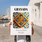 Granada, Spain – Travel Poster, no-text version framed in wood