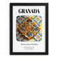 Granada, Spain – Travel Poster, in sleek black frame