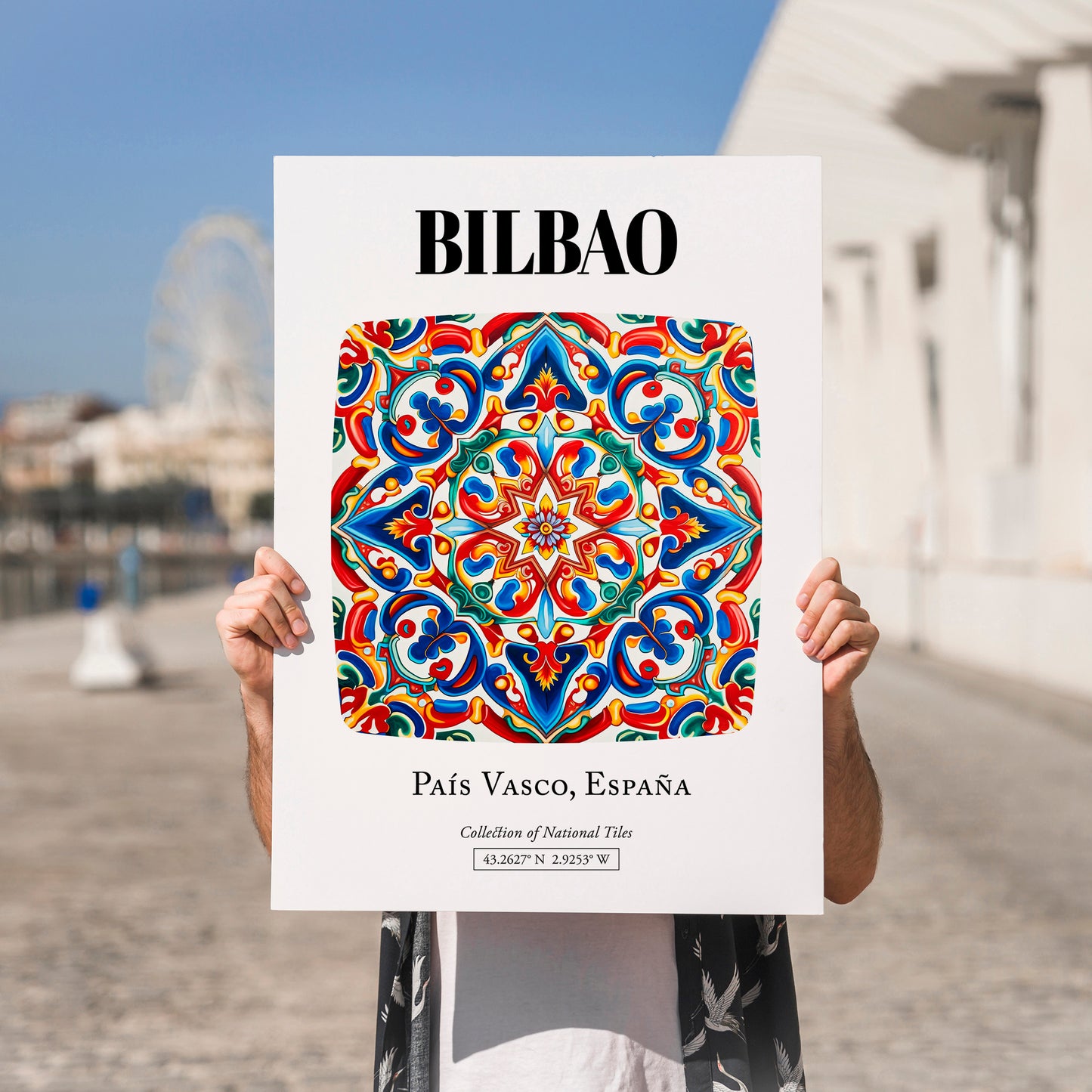 Bilbao, Spain – Travel Memories Wall Print, no-text version framed in wood