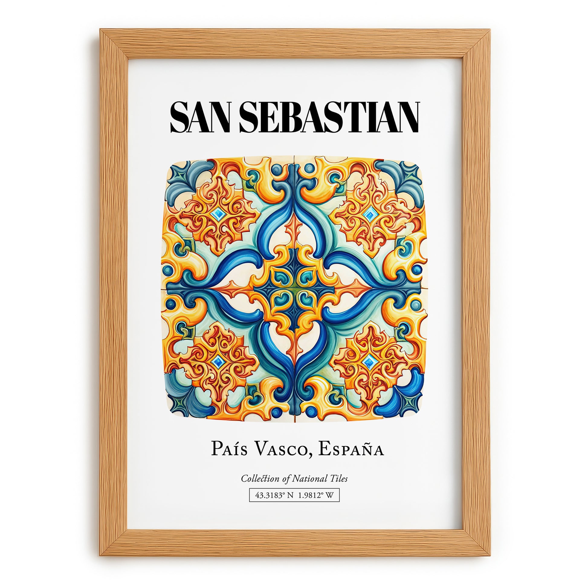 San Sebastian, Spain – Dream Destination Decor, set in oak frame