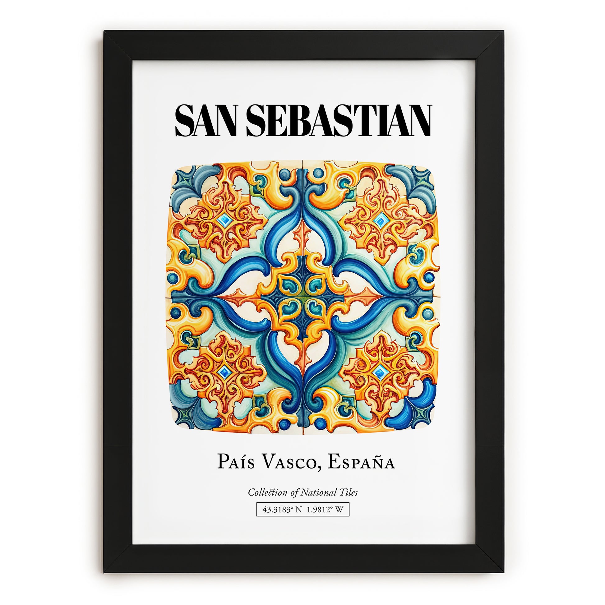 San Sebastian, Spain – Dream Destination Decor, in sleek black frame