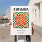 Zaragoza, Spain – Travel Poster, no-text version framed in wood