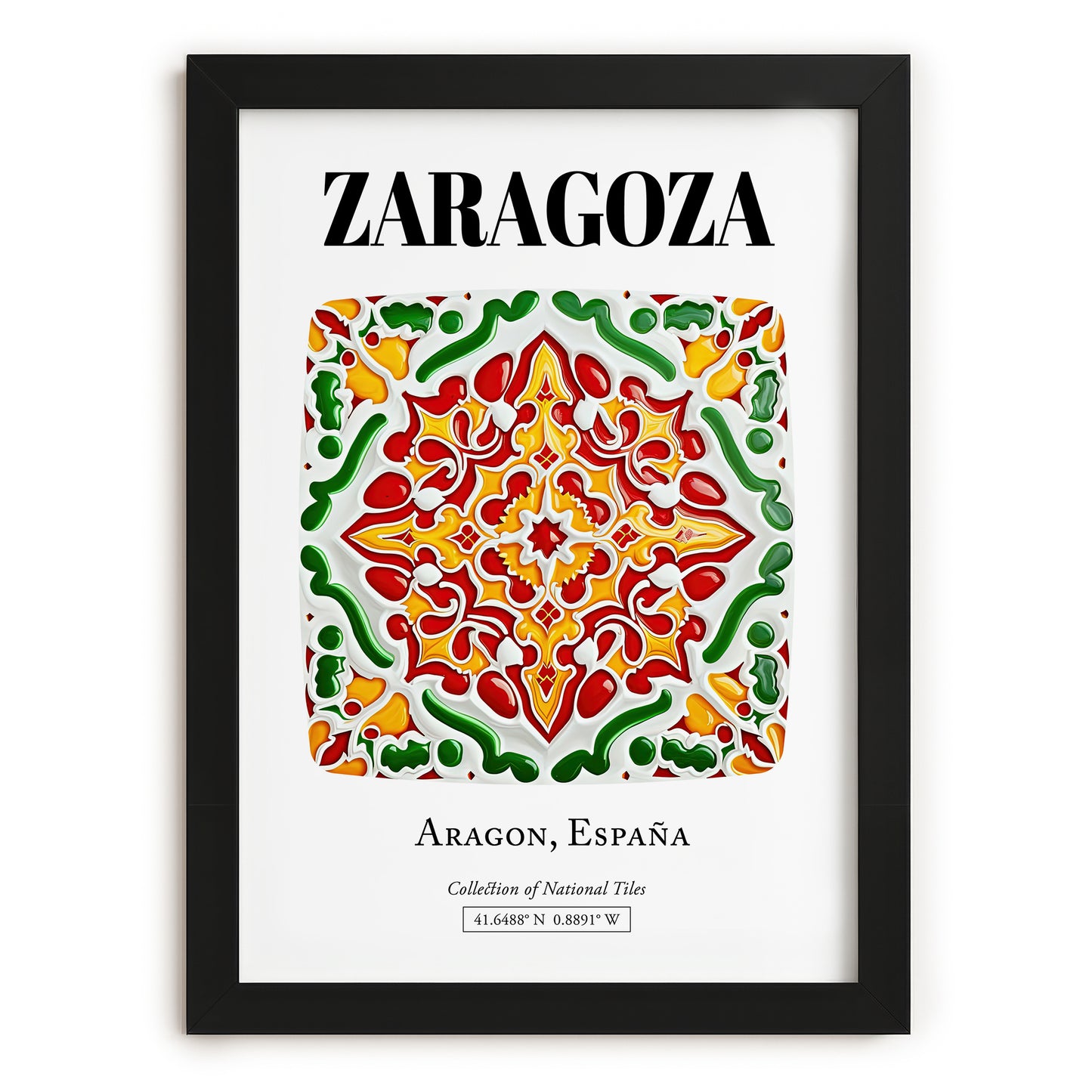 Zaragoza, Spain – Travel Poster, in sleek black frame