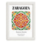 Zaragoza, Spain – Travel Poster, placed in minimal white frame