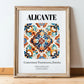 Alicante, Spain – Minimalist Travel Print, in wooden frame leaning on the floor