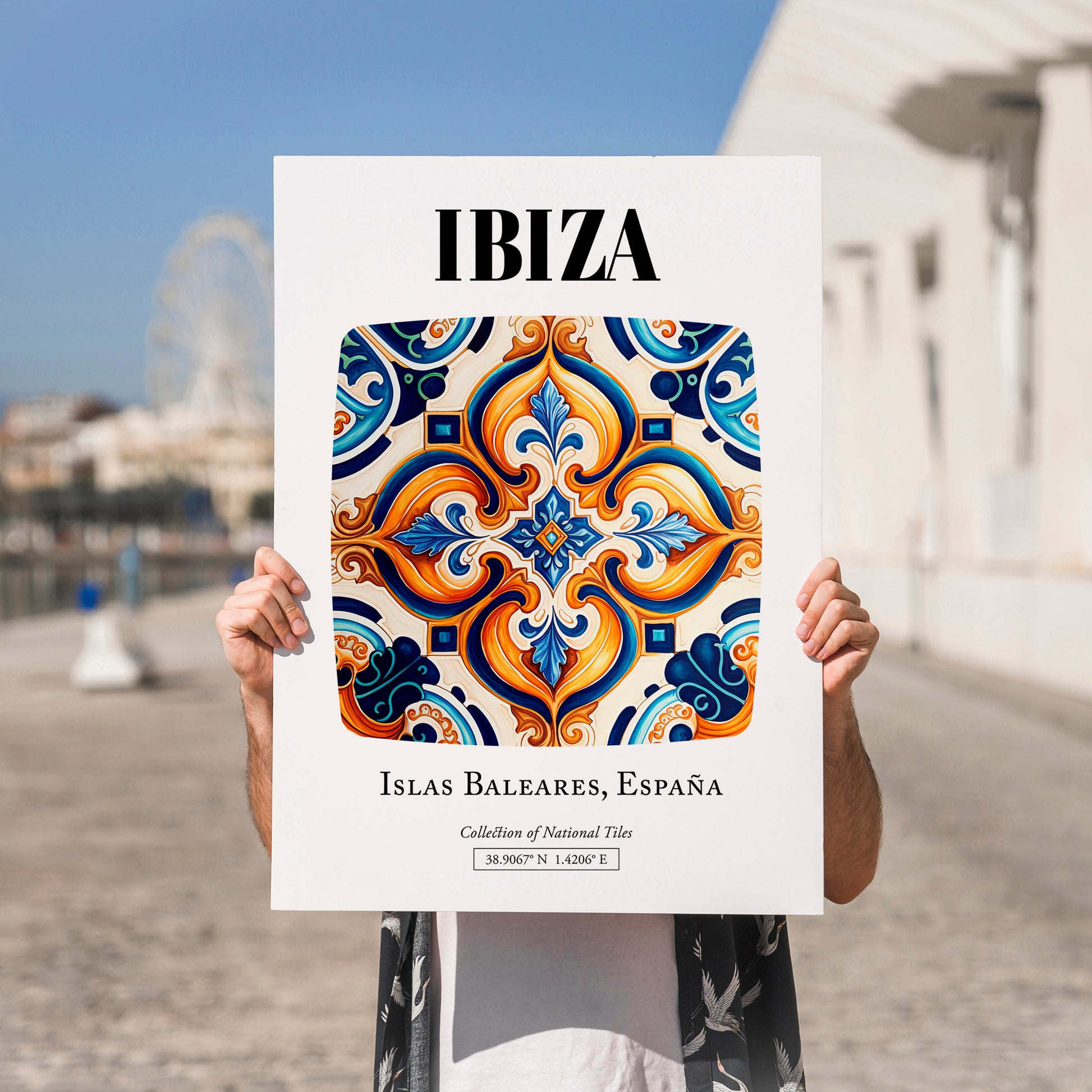 Ibiza, Spain – Historic Cities Art Print, no-text version framed in wood
