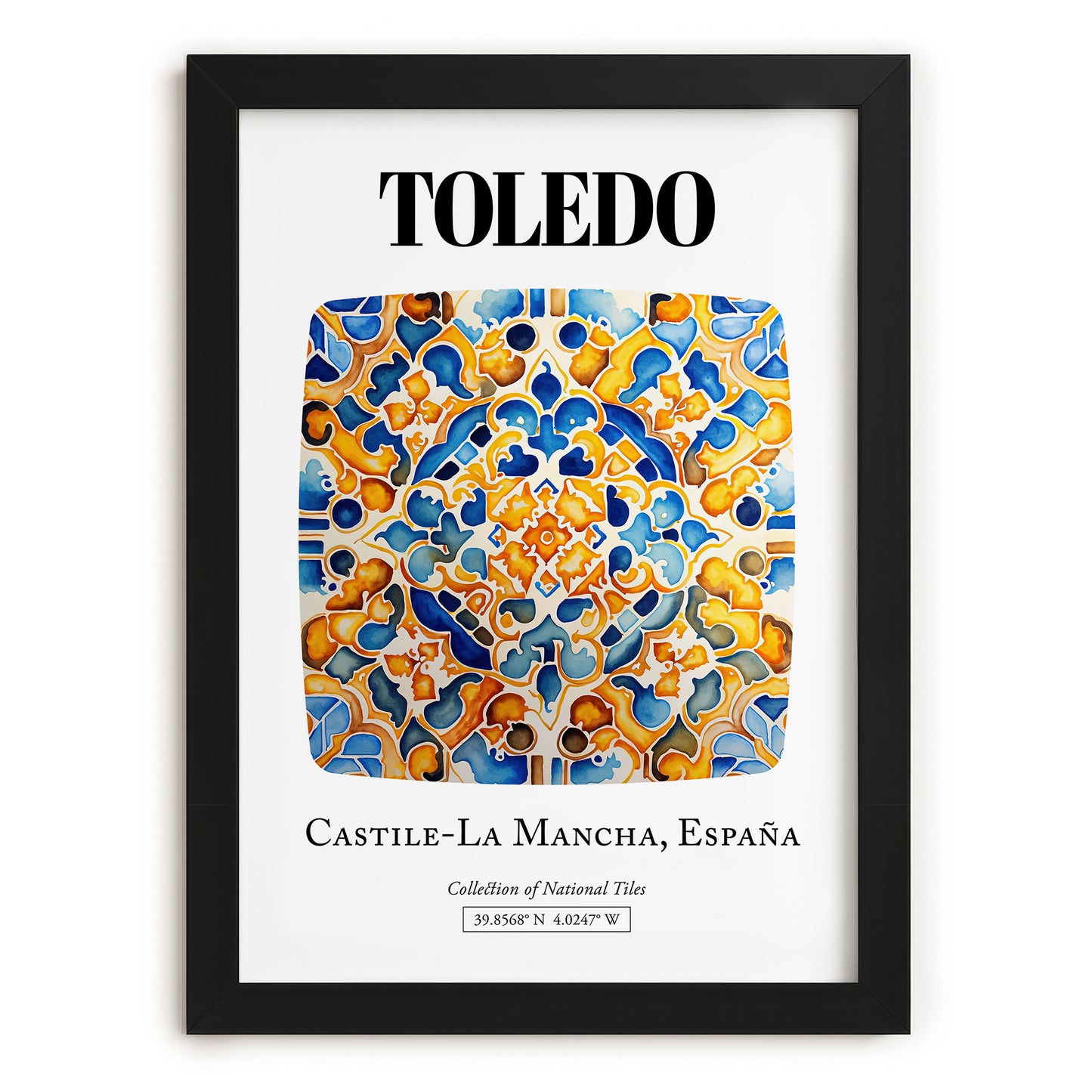 Toledo, Spain – Travel Memories Wall Print, in sleek black frame