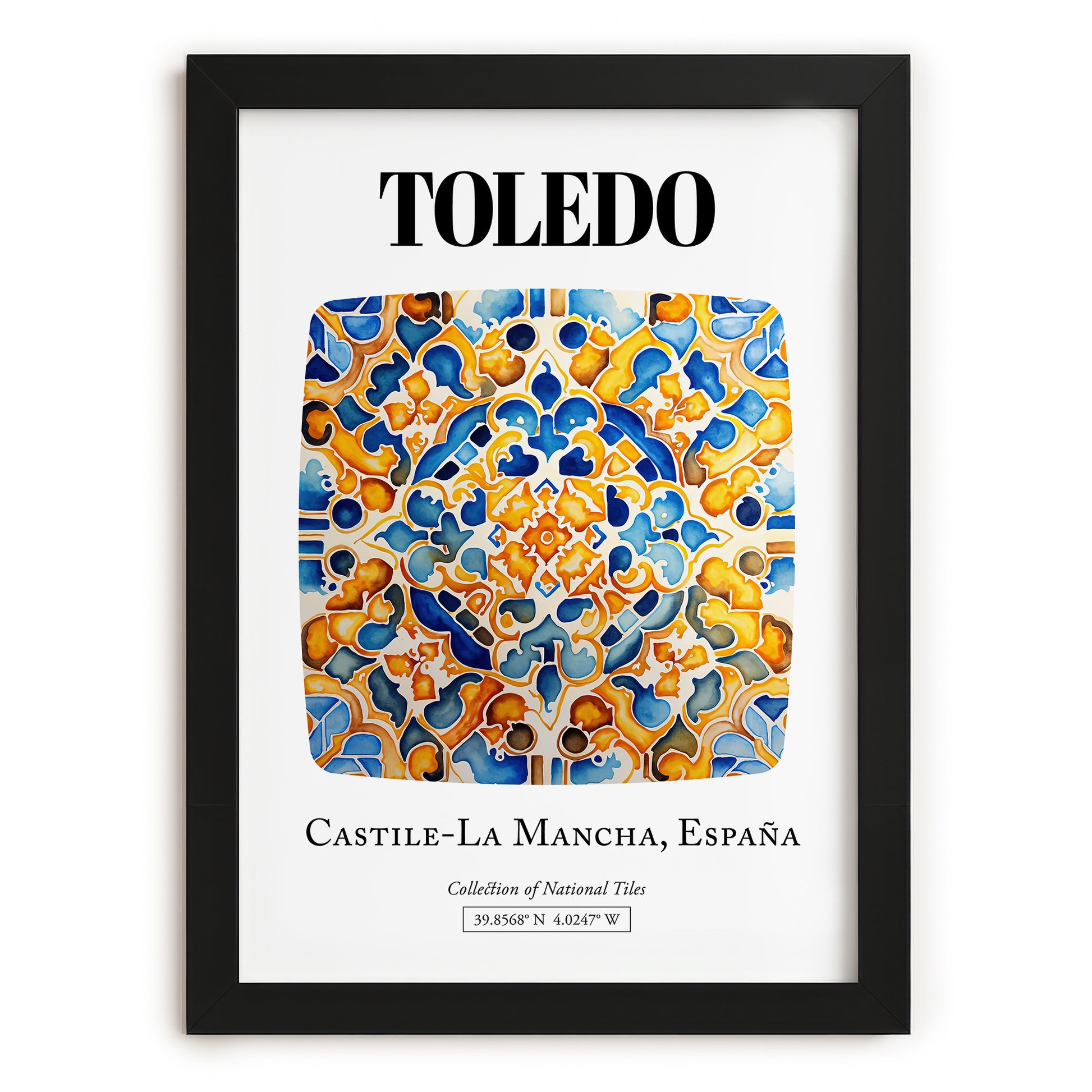 Toledo, Spain – Travel Memories Wall Print, in sleek black frame
