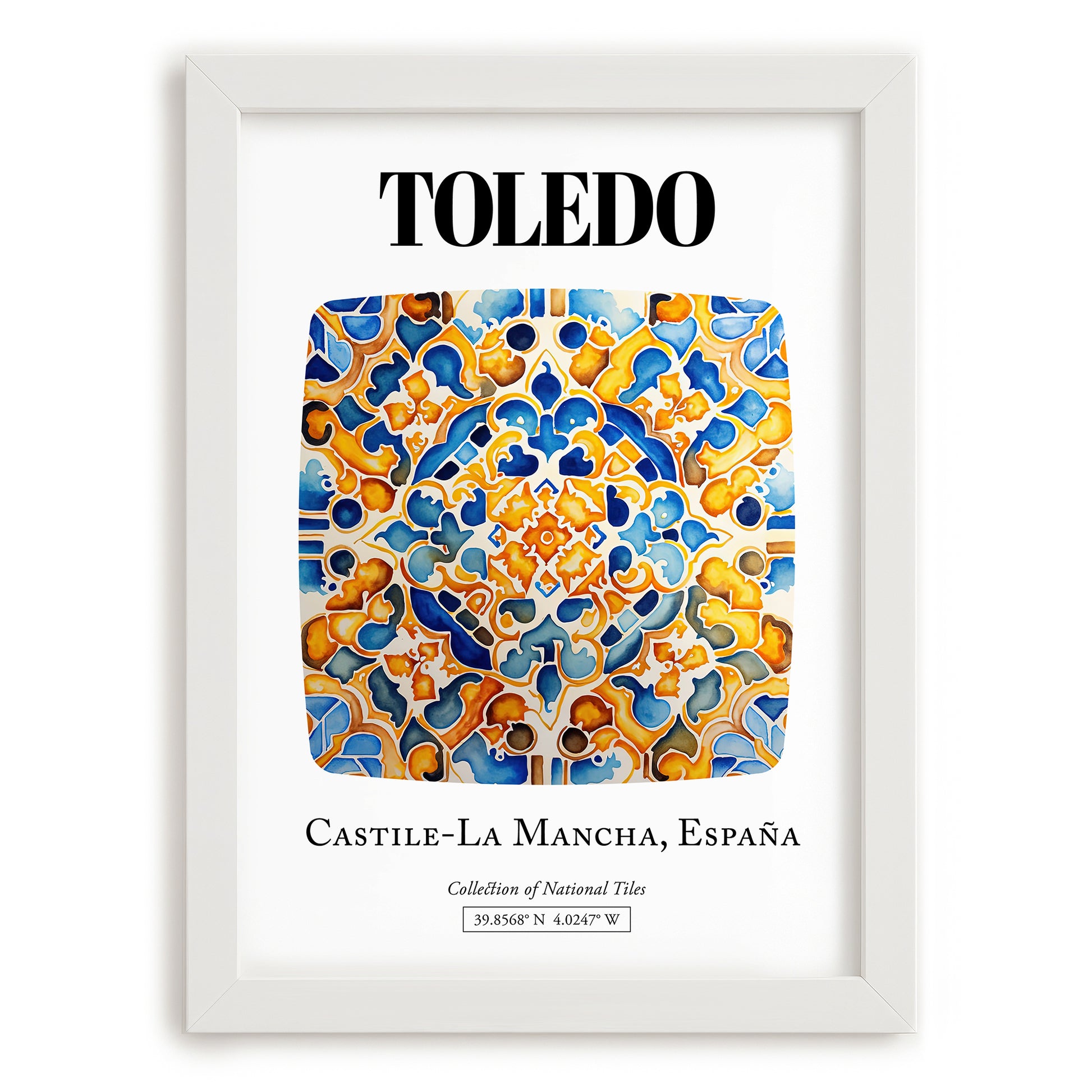 Toledo, Spain – Travel Memories Wall Print, placed in minimal white frame