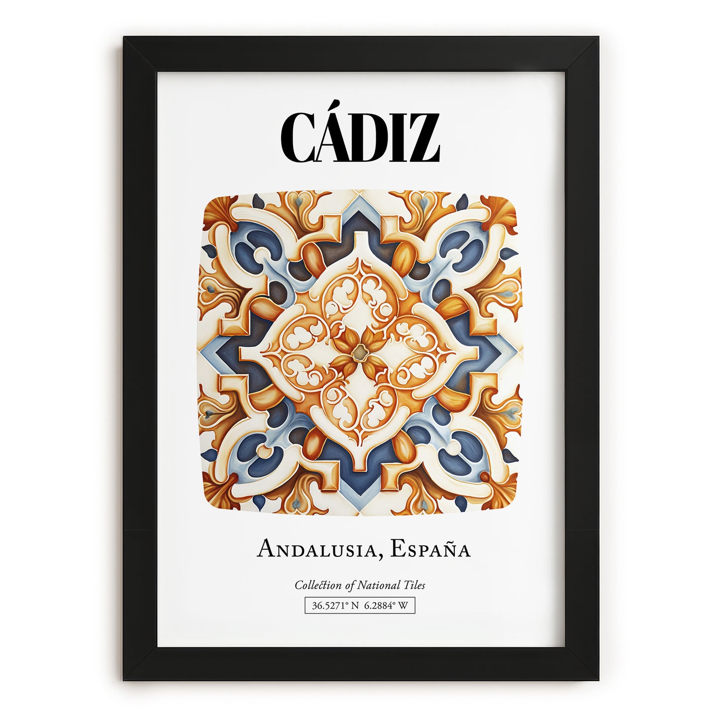 Cádiz, Spain – Travel Poster, in sleek black frame