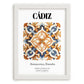 Cádiz, Spain – Travel Poster, placed in minimal white frame