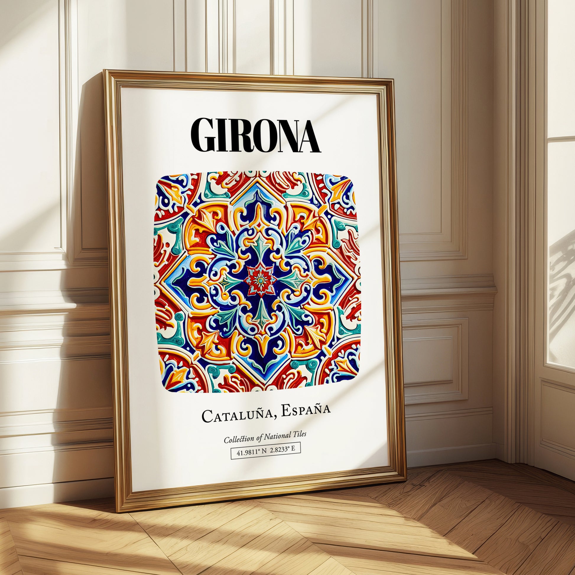 Girona, Spain – Travel Poster, styled in a charming Paris street view