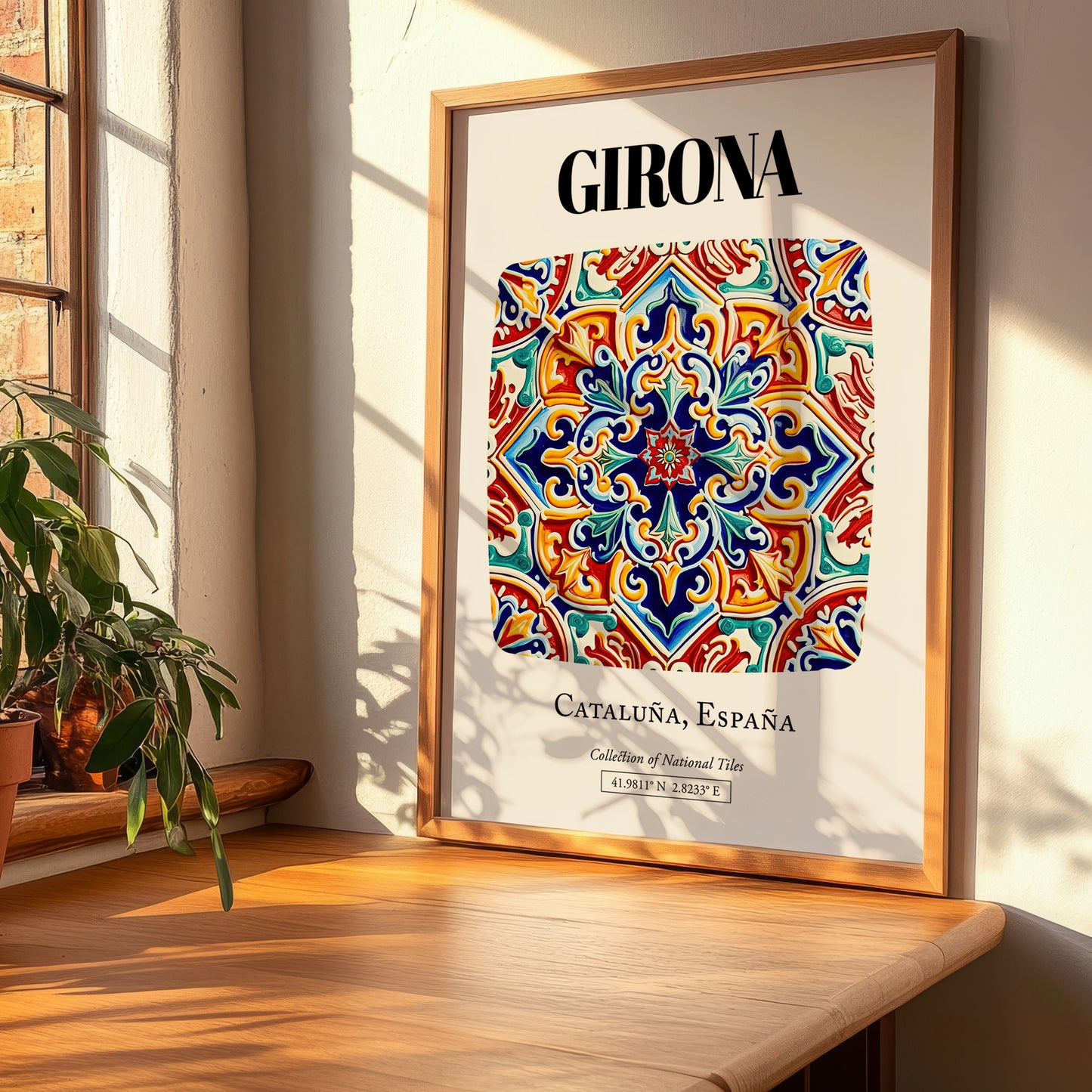 Girona, Spain – Travel Poster, clean layout with no caption