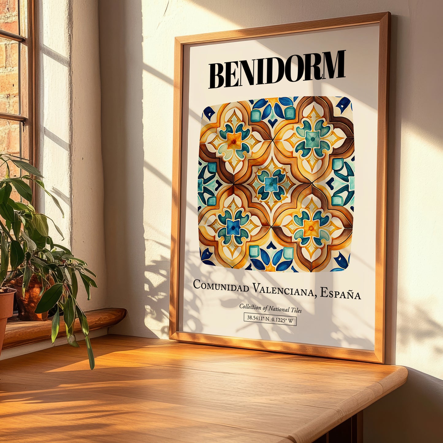 Benidorm, Spain – Retro Travel Poster, clean layout with no caption