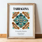 Tarragona, Spain – World Heritage Travel Poster, in wooden frame leaning on the floor