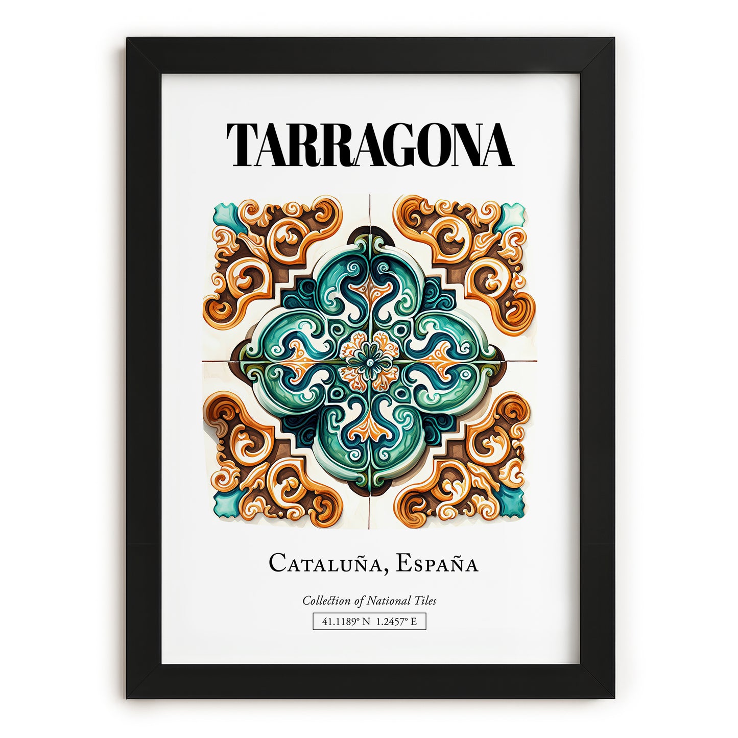Tarragona, Spain – World Heritage Travel Poster, in sleek black frame
