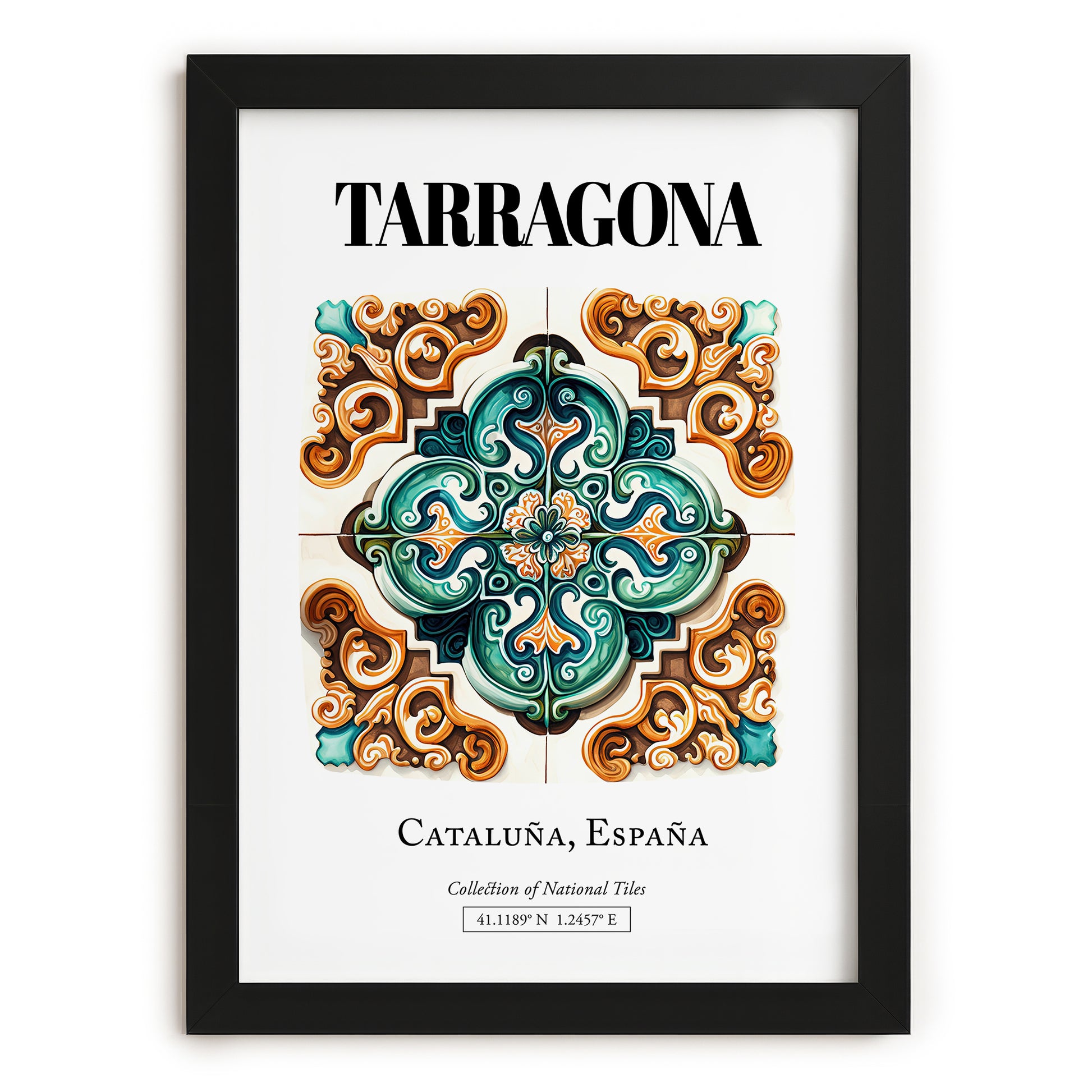 Tarragona, Spain – World Heritage Travel Poster, in sleek black frame