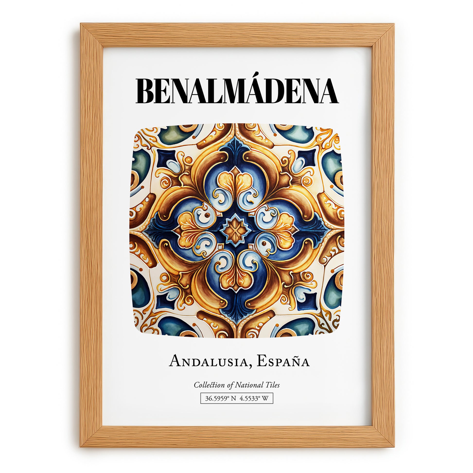 Benalmádena, Spain – National Pride Wall Decor, set in oak frame