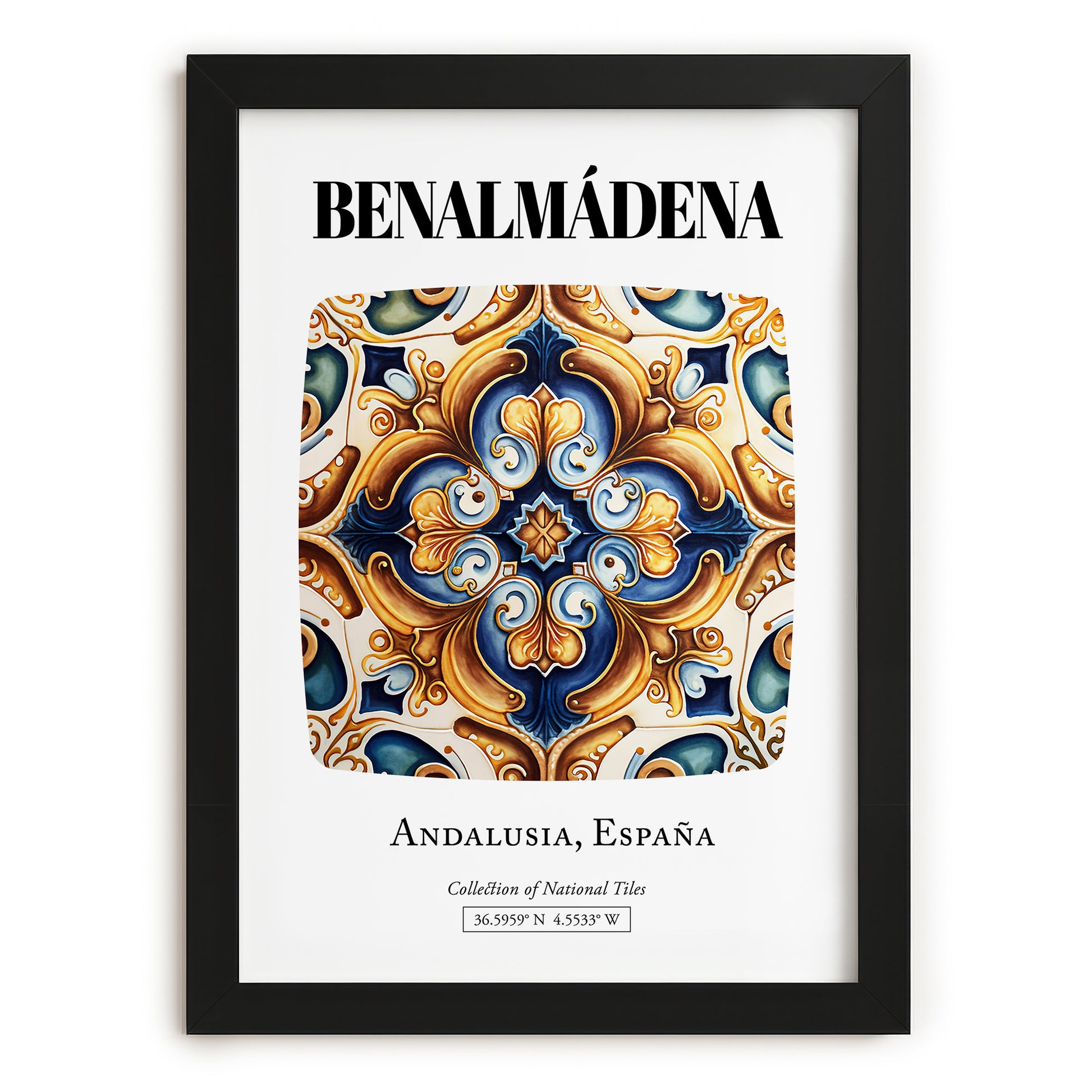 Benalmádena, Spain – National Pride Wall Decor, in sleek black frame