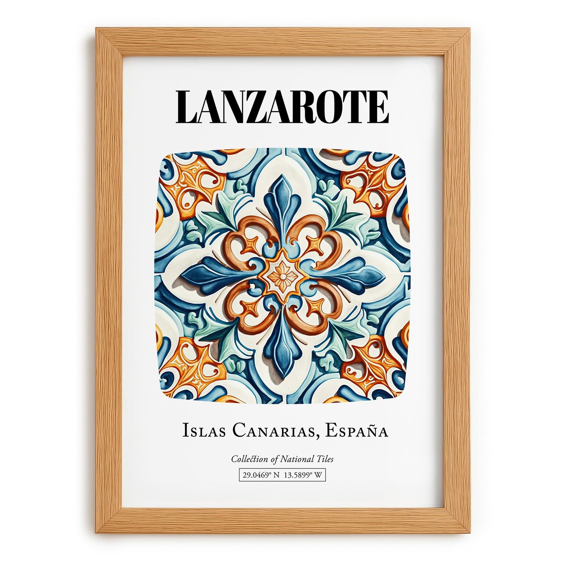 Lanzarote, Spain – Wanderlust-Inspired Poster, set in oak frame