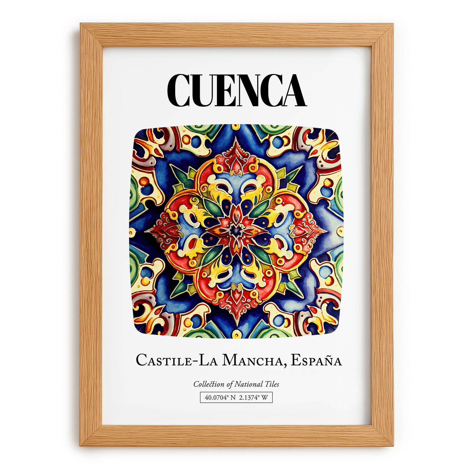 Cuenca, Spain – Travel Print, set in oak frame