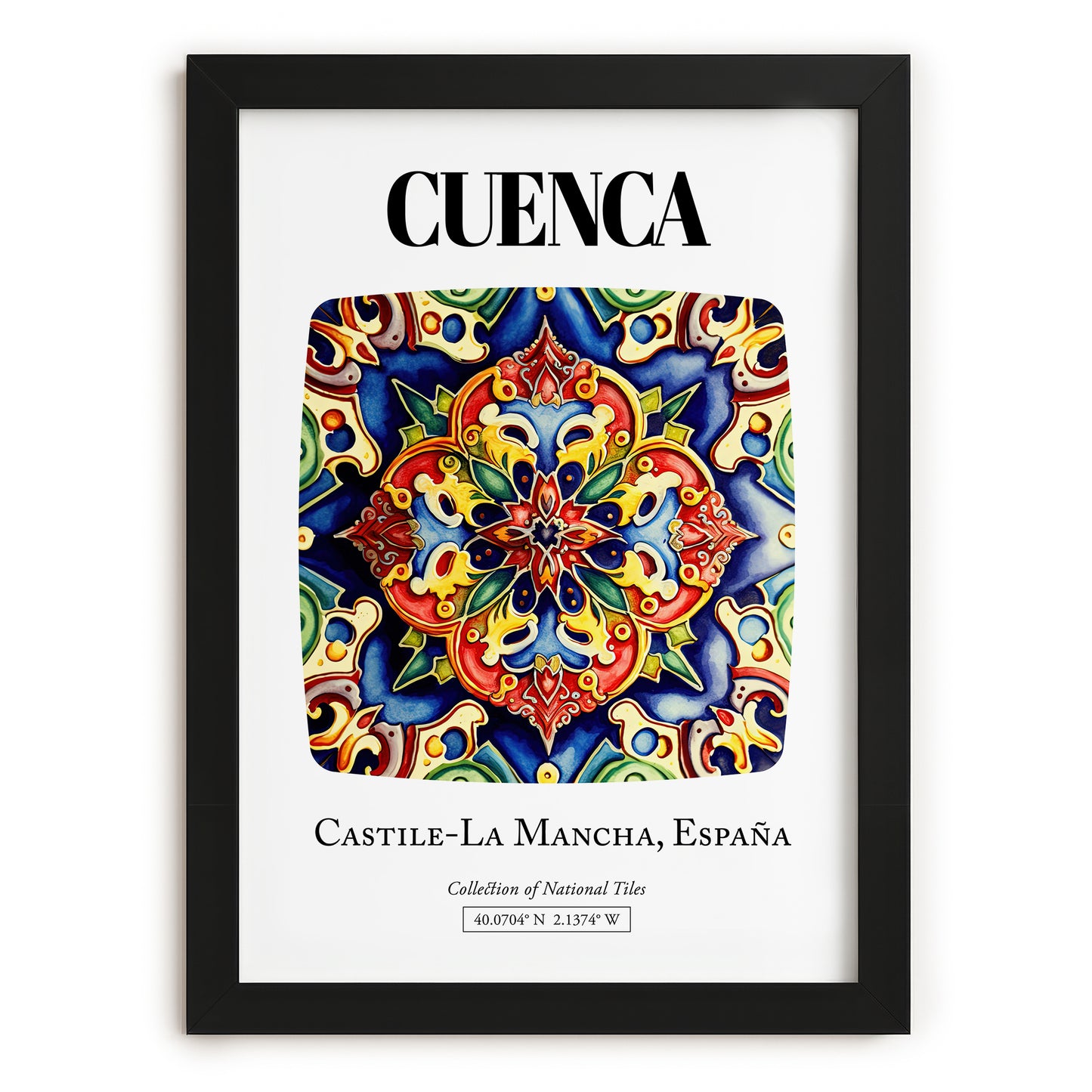 Cuenca, Spain – Travel Print, in sleek black frame