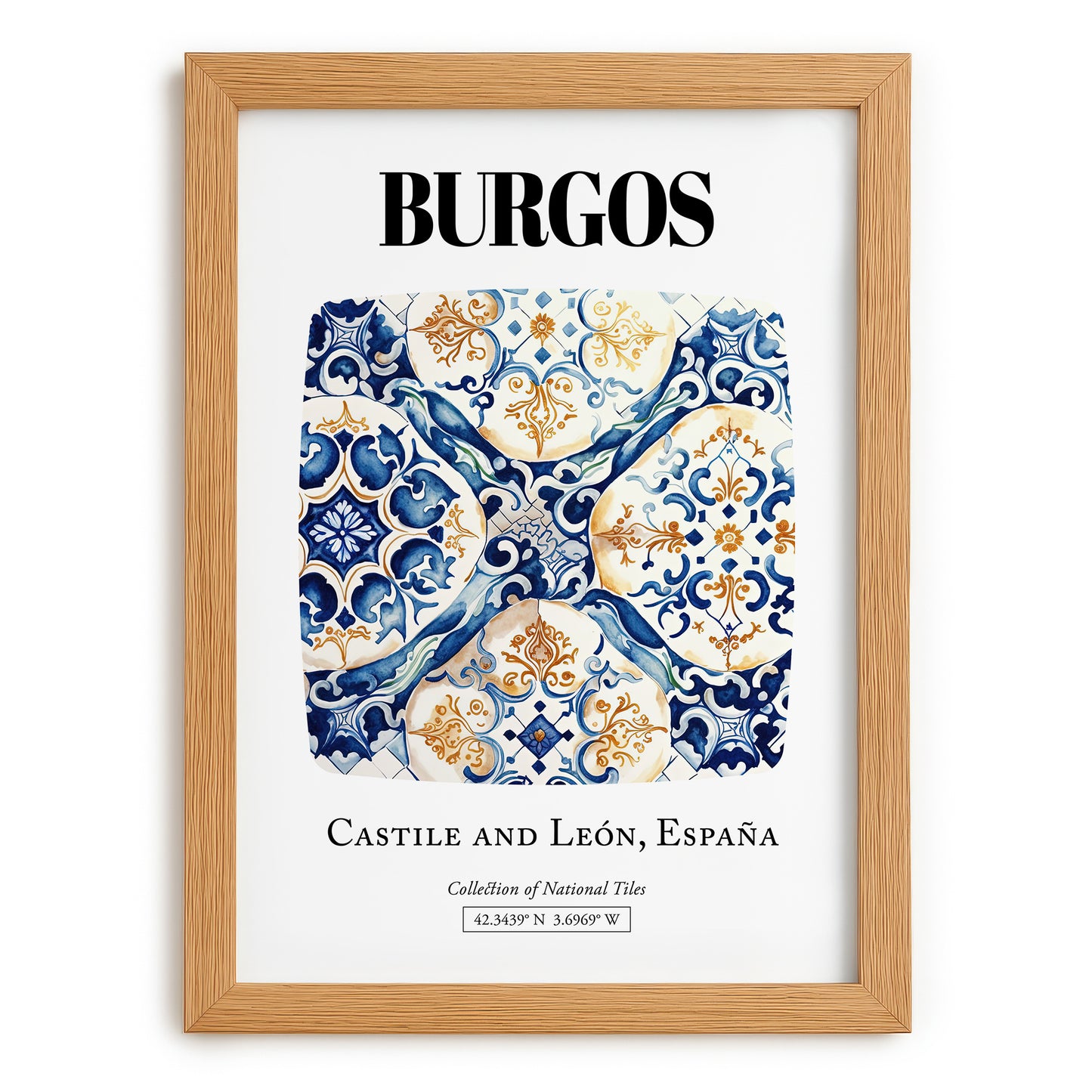 Burgos, Spain – Global Wall Art, set in oak frame