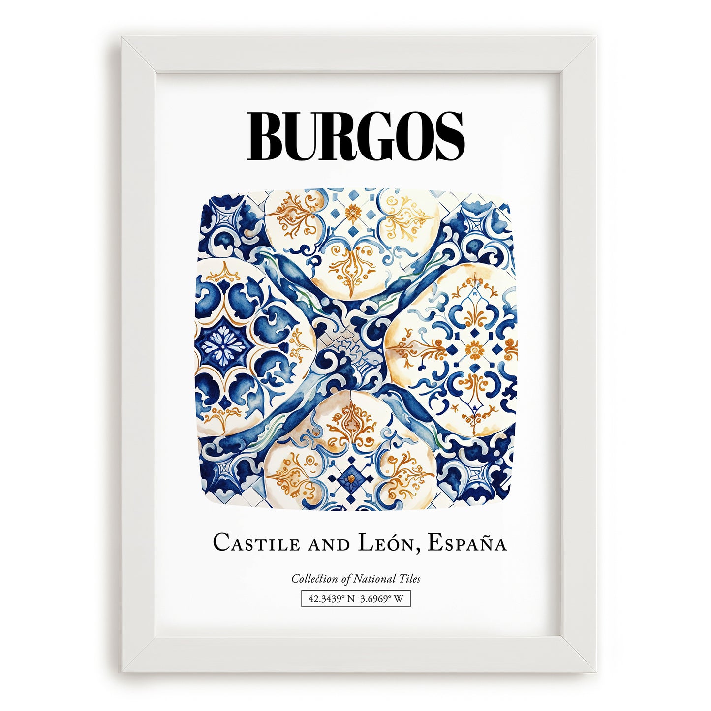 Burgos, Spain – Global Wall Art, placed in minimal white frame