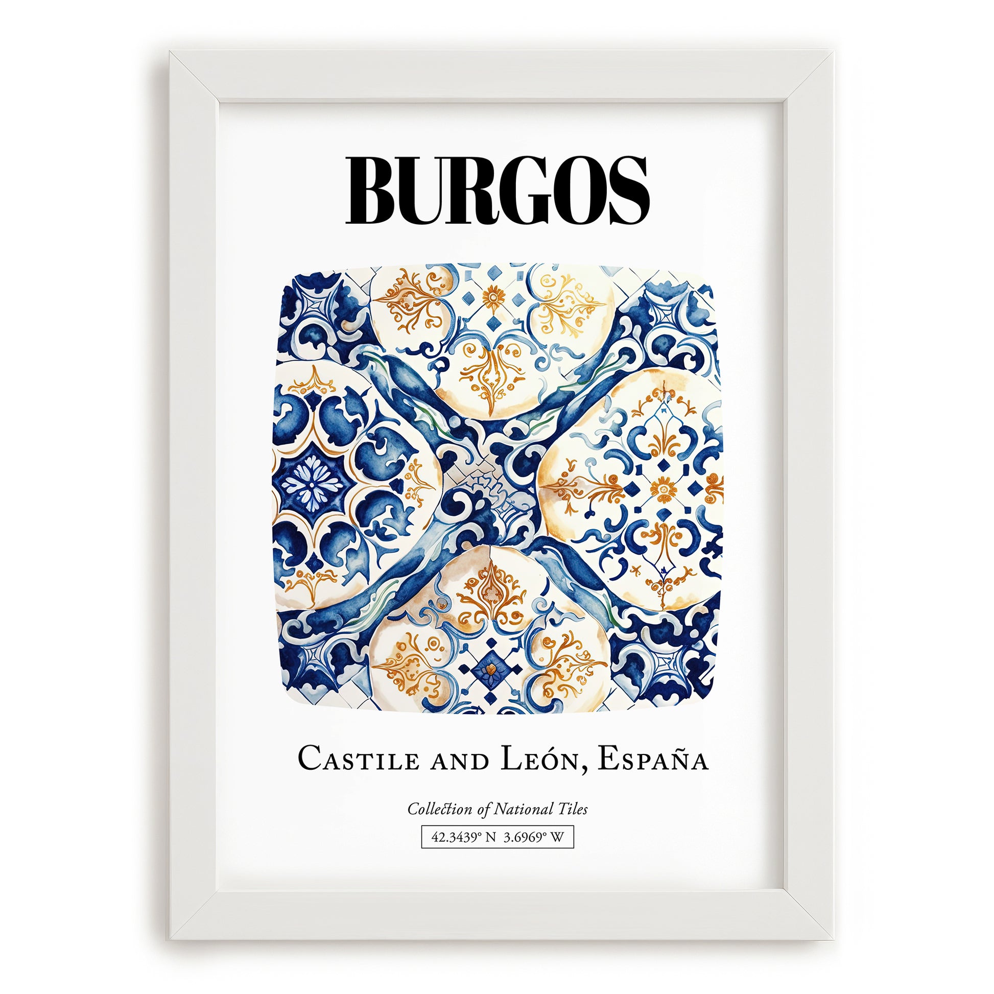 Burgos, Spain – Global Wall Art, placed in minimal white frame