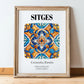 Sitges, Spain – Travel Print, in wooden frame leaning on the floor