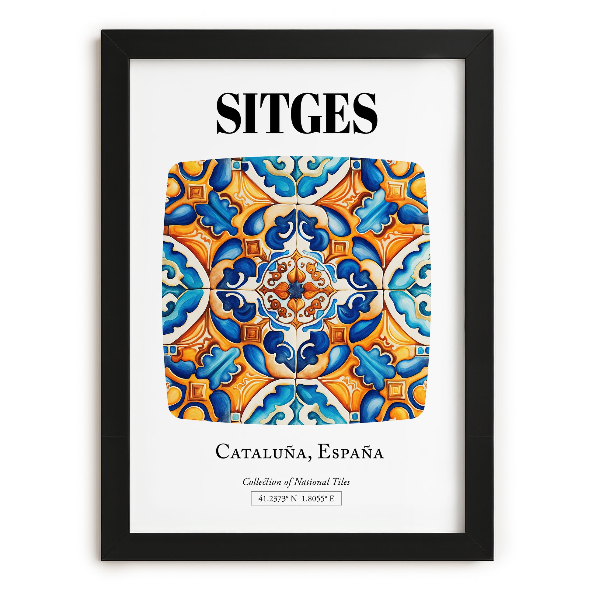 Sitges, Spain – Travel Print, in sleek black frame