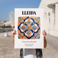 Lleida, Spain – Travel Destination Art, no-text version framed in wood