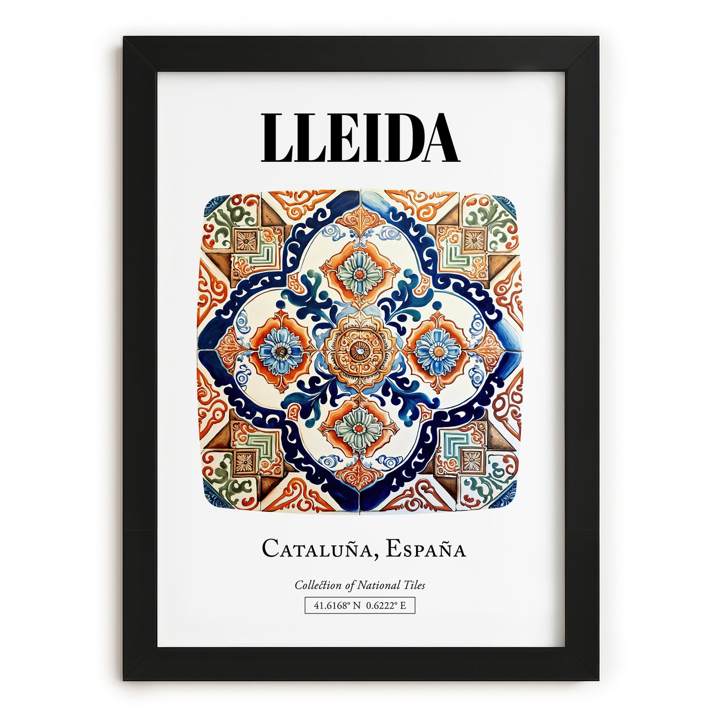 Lleida, Spain – Travel Destination Art, in sleek black frame