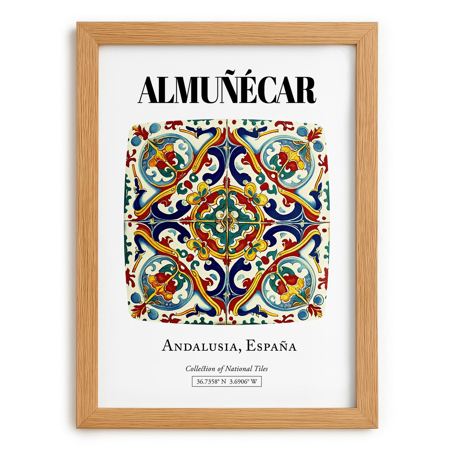Almuñécar, Spain – Cityscape Wall Art, set in oak frame