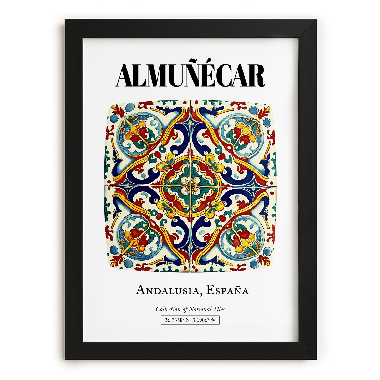 Almuñécar, Spain – Cityscape Wall Art, in sleek black frame