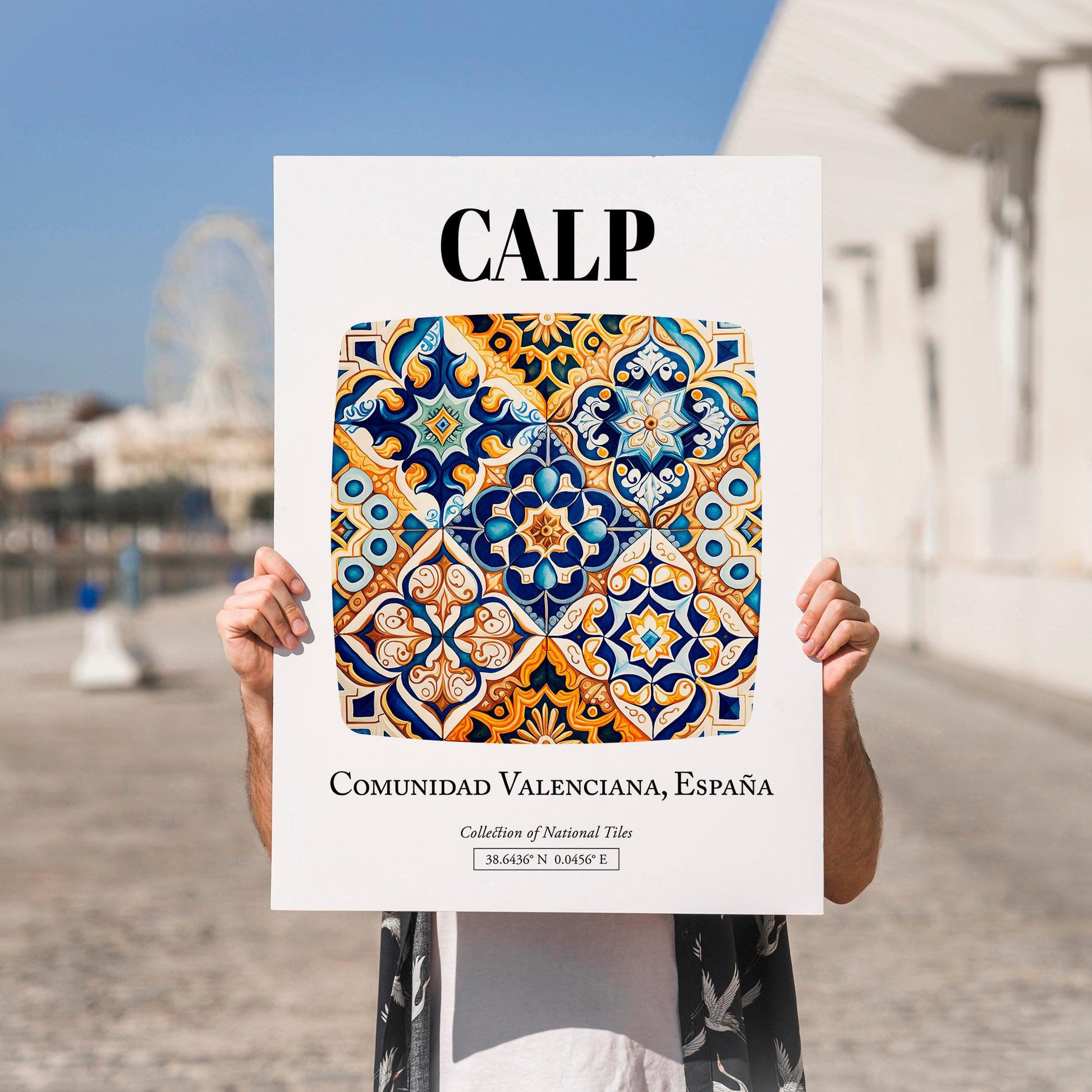 Calp, Spain – Travel Print, no-text version framed in wood