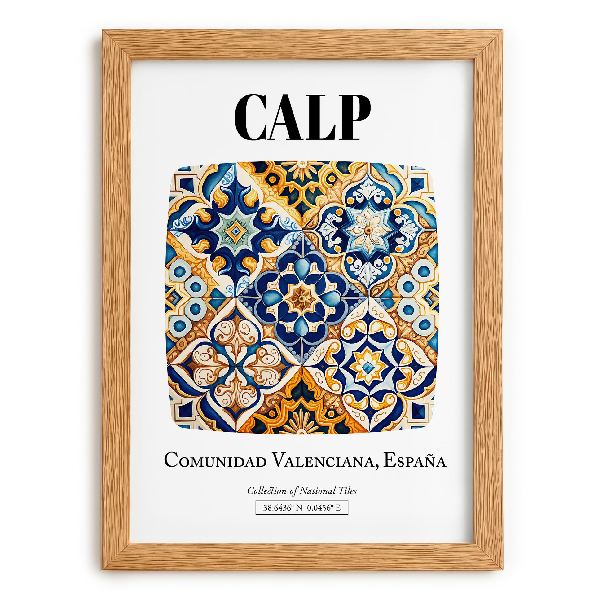 Calp, Spain – Travel Print, set in oak frame