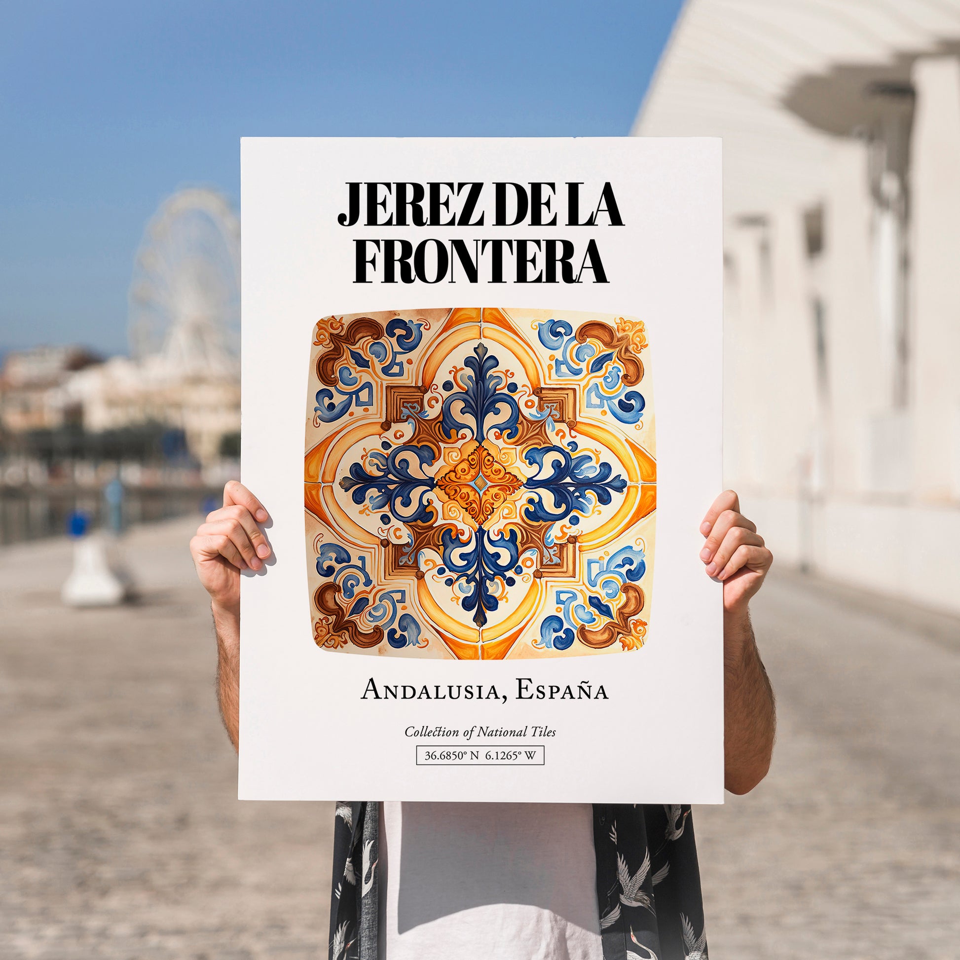 Jerez De La Frontera, Spain – Travel Wall Decor, no-text version framed in wood