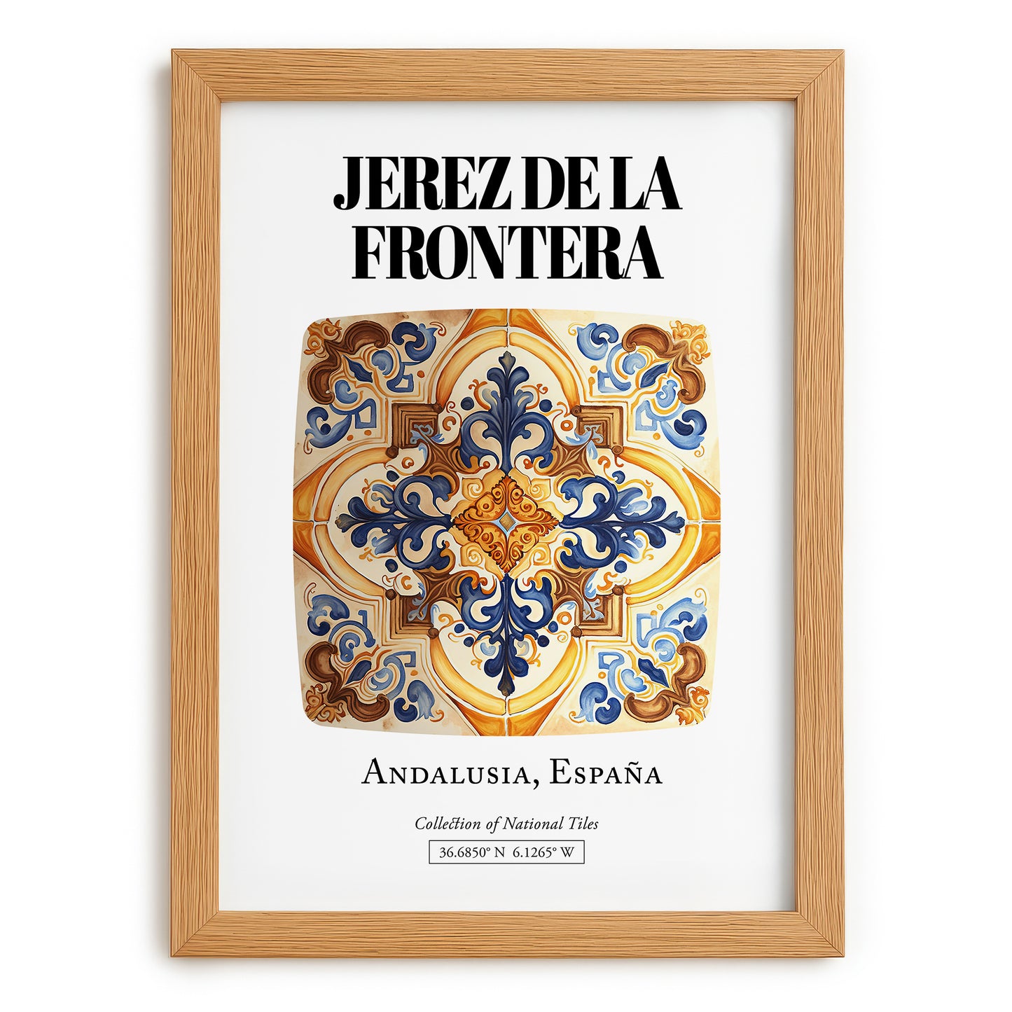 Jerez De La Frontera, Spain – Travel Wall Decor, set in oak frame